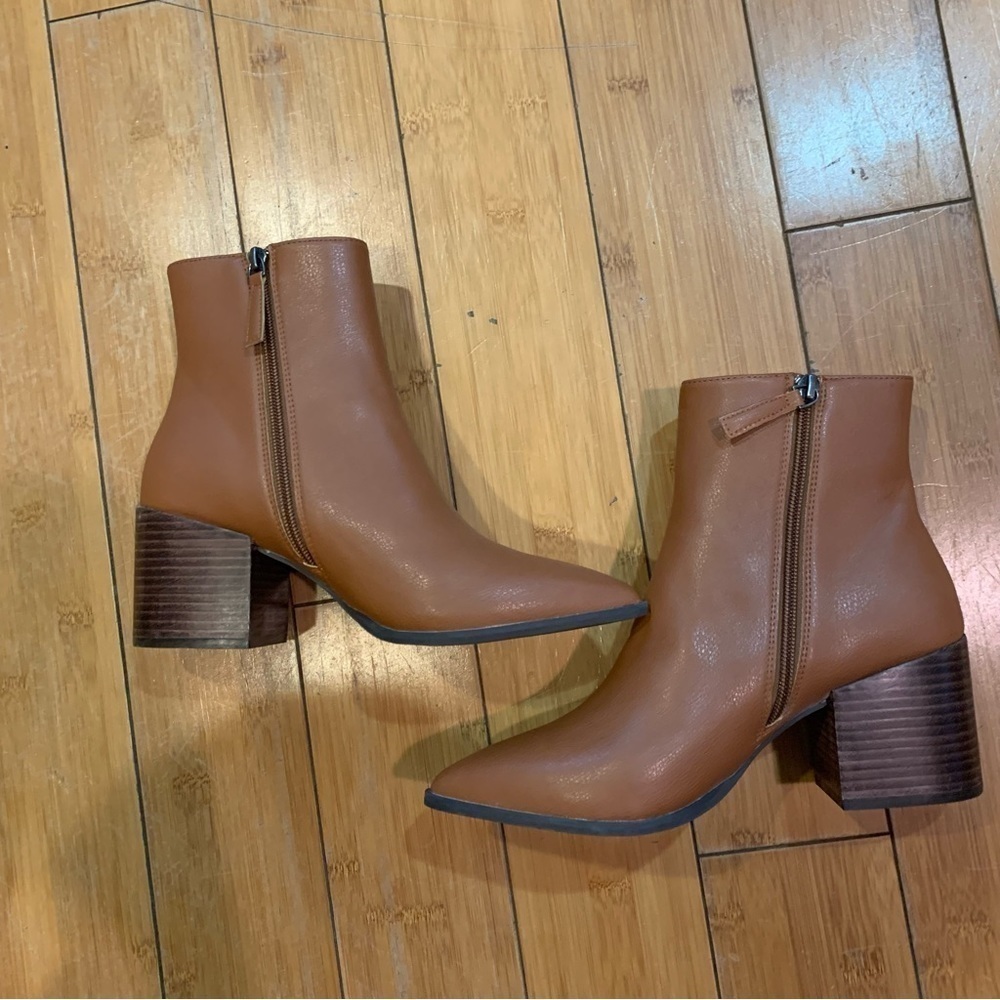 Paolo Sadie Block Heel Boot In Cognac - image 3